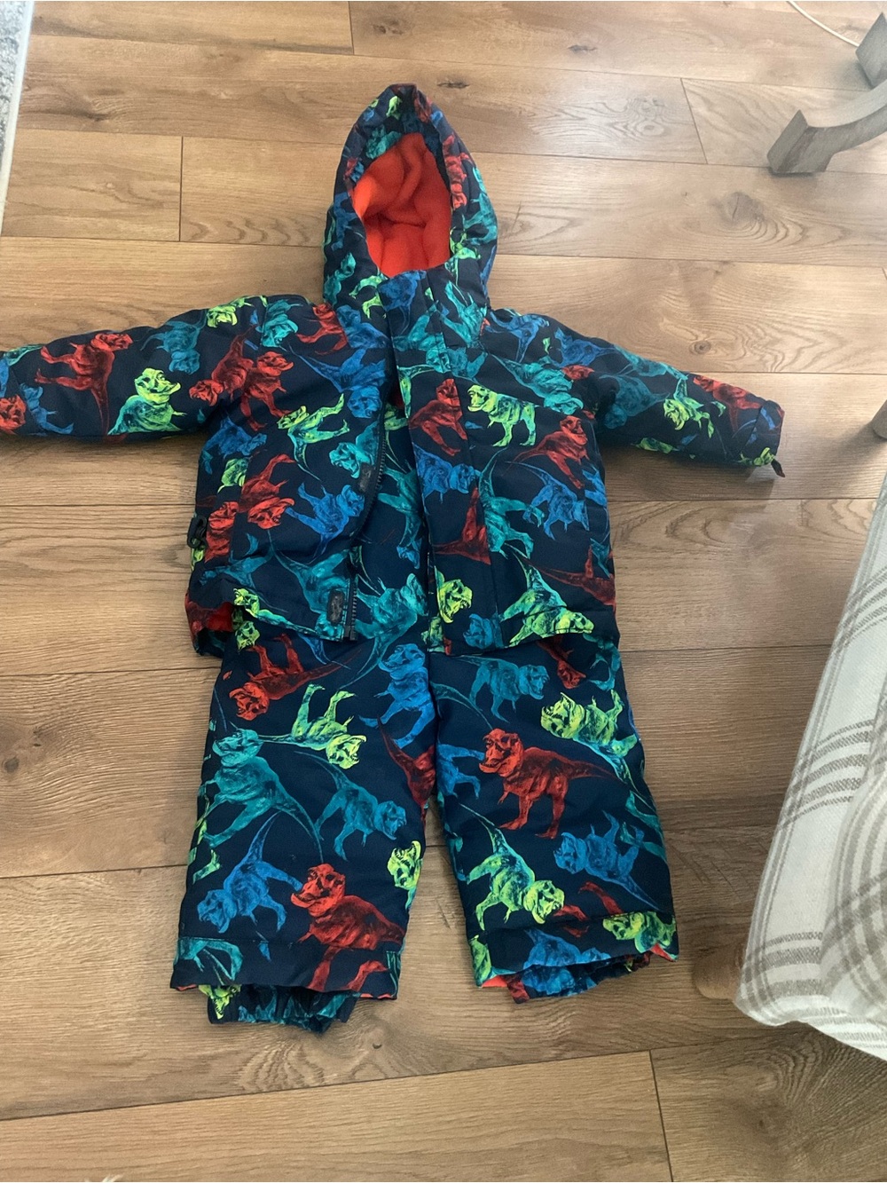 The Children's Place Navy Jacket with Bright Orange Lining